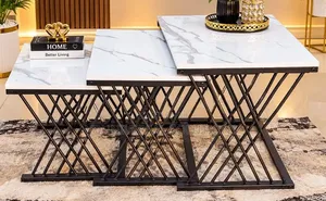 Modern 3 in 1 Executive Squire Pure Marble Table