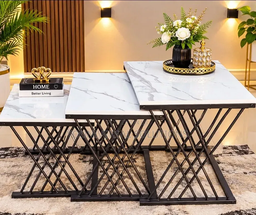 Modern 3 in 1 Executive Squire Pure Marble Table