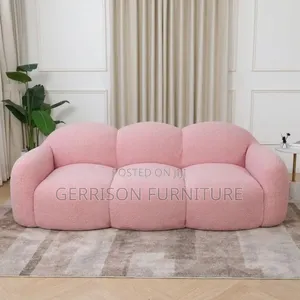 Modern Pink Bouclé Bubble 3-Seater Cloud Sofa
