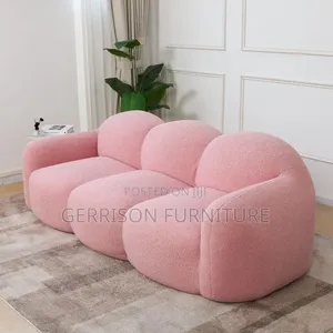 Modern Pink Bouclé Bubble 3-Seater Cloud Sofa