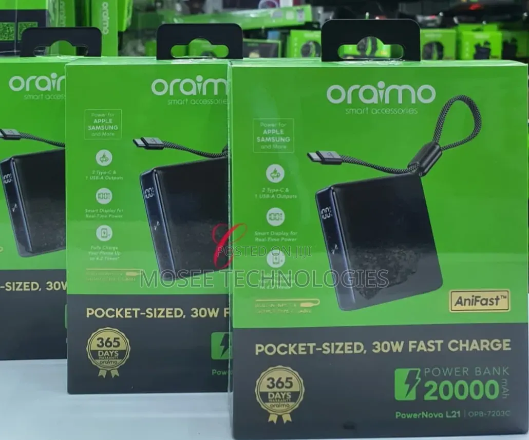 Oraimo PowerNova L21 OPB-7203C – 30W Fast Charging Power Bank
