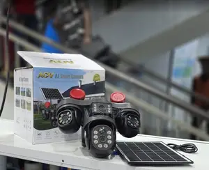 V380 Pro 4G Solar CCTV Camera 4 Lenses,4-Screen Multi-Angle Camera