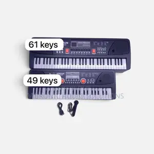 Able. 61 Keys Piano With Microphone and Charging Cable. Colour- Black.