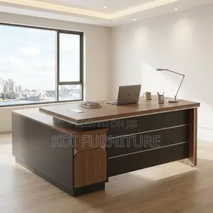 Modern Executive Desk | 160CM Brown L Extended Office Table