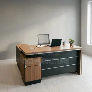 Modern Executive Desk | 160CM Brown L Extended Office Table