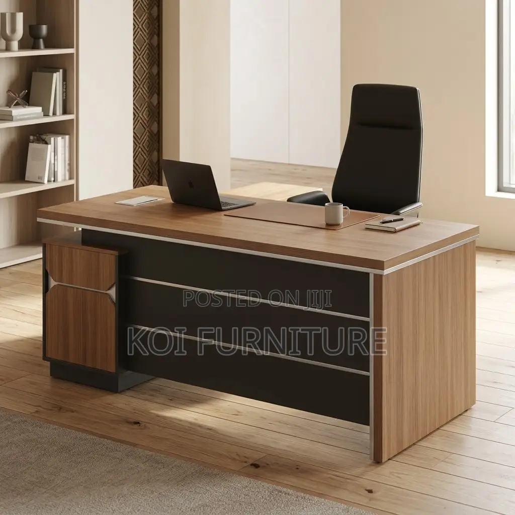 Modern Executive Desk | 160CM Brown L Extended Office Table