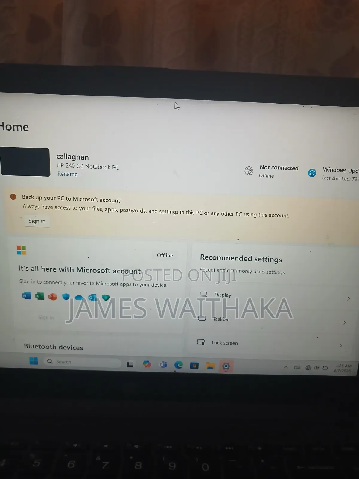Laptop HP 240 G8 4GB Intel Core i5 SSD 256GB