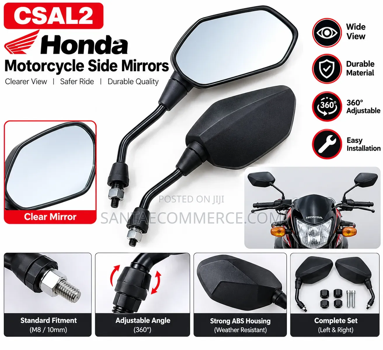 CSAL2 Honda Motorcycle Side Mirrors