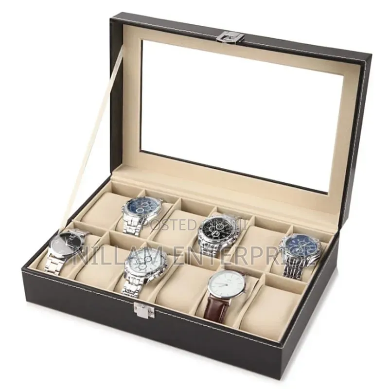 12 Slots Leather Watch Organizer