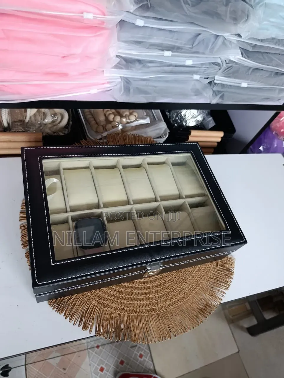 12 Slots Leather Watch Organizer