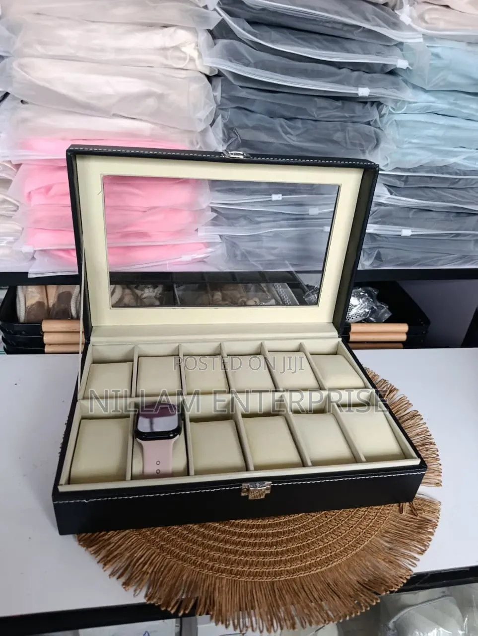 12 Slots Leather Watch Organizer