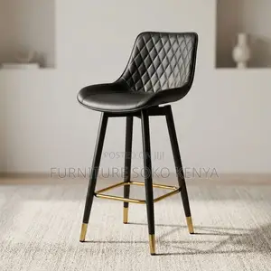 Home Office Bar Stools | Leather Non Swivel Ergonomic Barstool