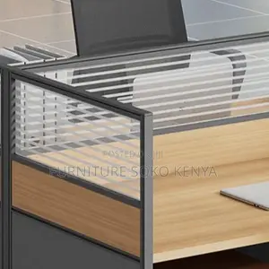 Two Users Brown | Modular Straight Workstation
