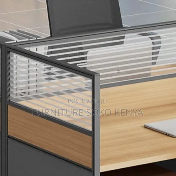 Two Users Brown | Modular Straight Workstation