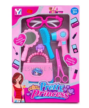 Pretty Princess Girls'Beauty and Hair Styling Accessories Toy Set-Pink