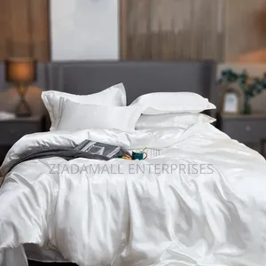 White Satin Silk Duvet Set - 6x7/6x6 - Luxury - New