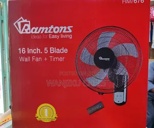 Ramtons 16 Inches 5 Blades Wall Mounted Fan With Timer