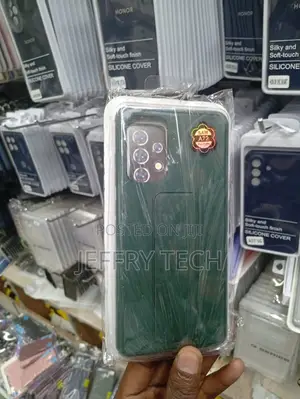 Dark Green Silicone Phone Case Withslot a Sticker Samsung Galaxy A72