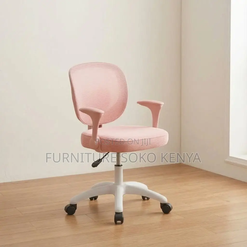 Fabric Home Office Seats | Pink Adjustable Chair