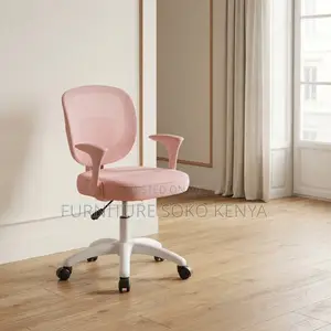 Fabric Home Office Seats | Pink Adjustable Chair