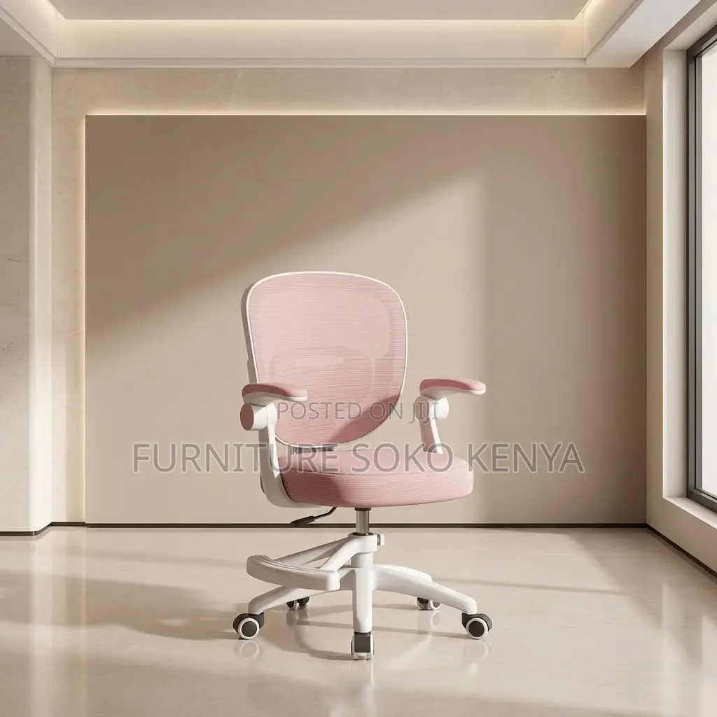 Fabric Home Office Seats | Pink Adjustable Chair