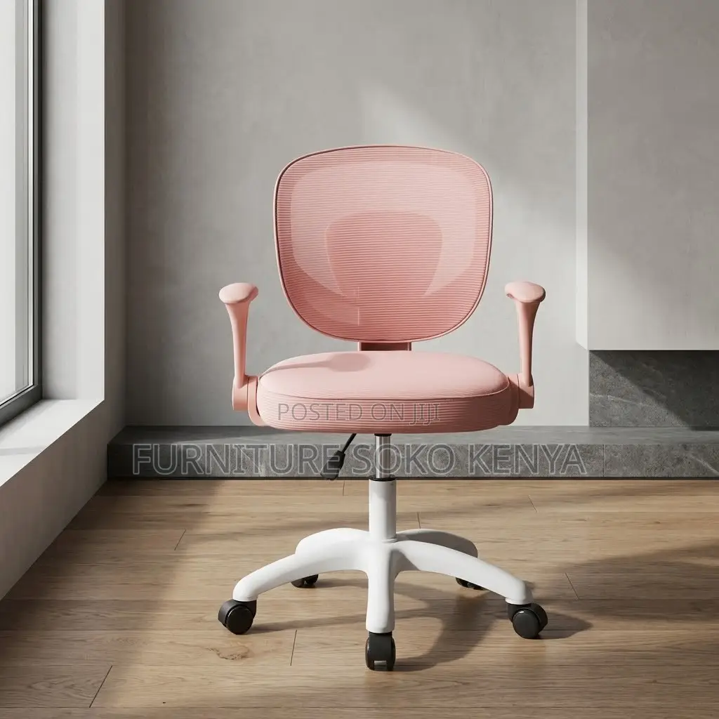 Fabric Home Office Seats | Pink Adjustable Chair
