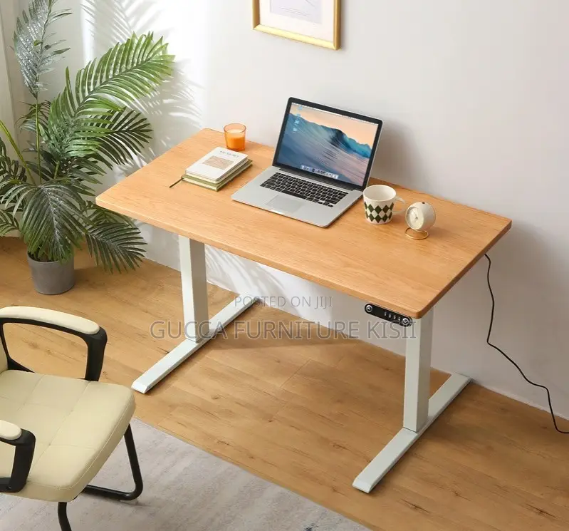 Custom Standing Desk With Cherry MDF Top