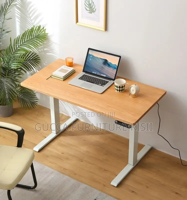 Custom Standing Desk With Cherry MDF Top