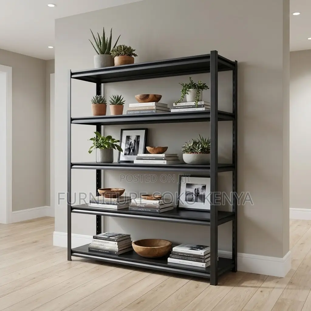 Black Five Tier Home Office Organization Rack | Storage Rack