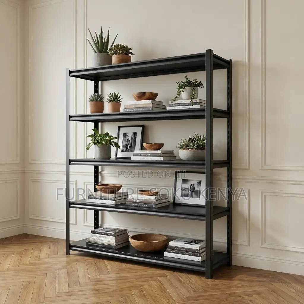 Black Five Tier Home Office Organization Rack | Storage Rack