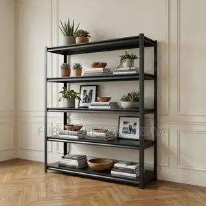 Black Five Tier Home Office Organization Rack | Storage Rack