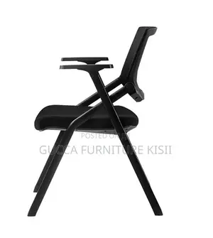 Foldable Ergonomic Black Study Chair With Writing Pad