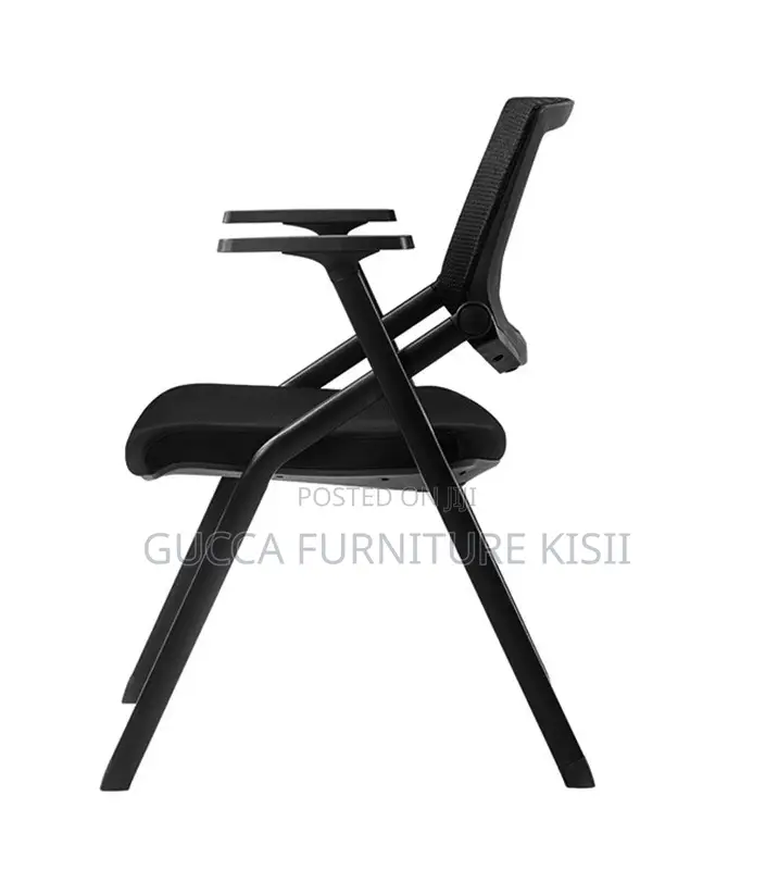 Foldable Ergonomic Black Study Chair With Writing Pad