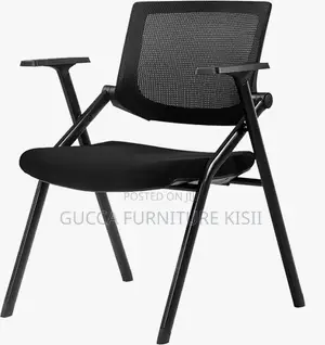 Foldable Ergonomic Black Study Chair With Writing Pad