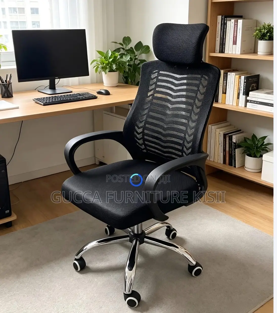 Breathable Mesh Headrest Secretarial Office Chair.