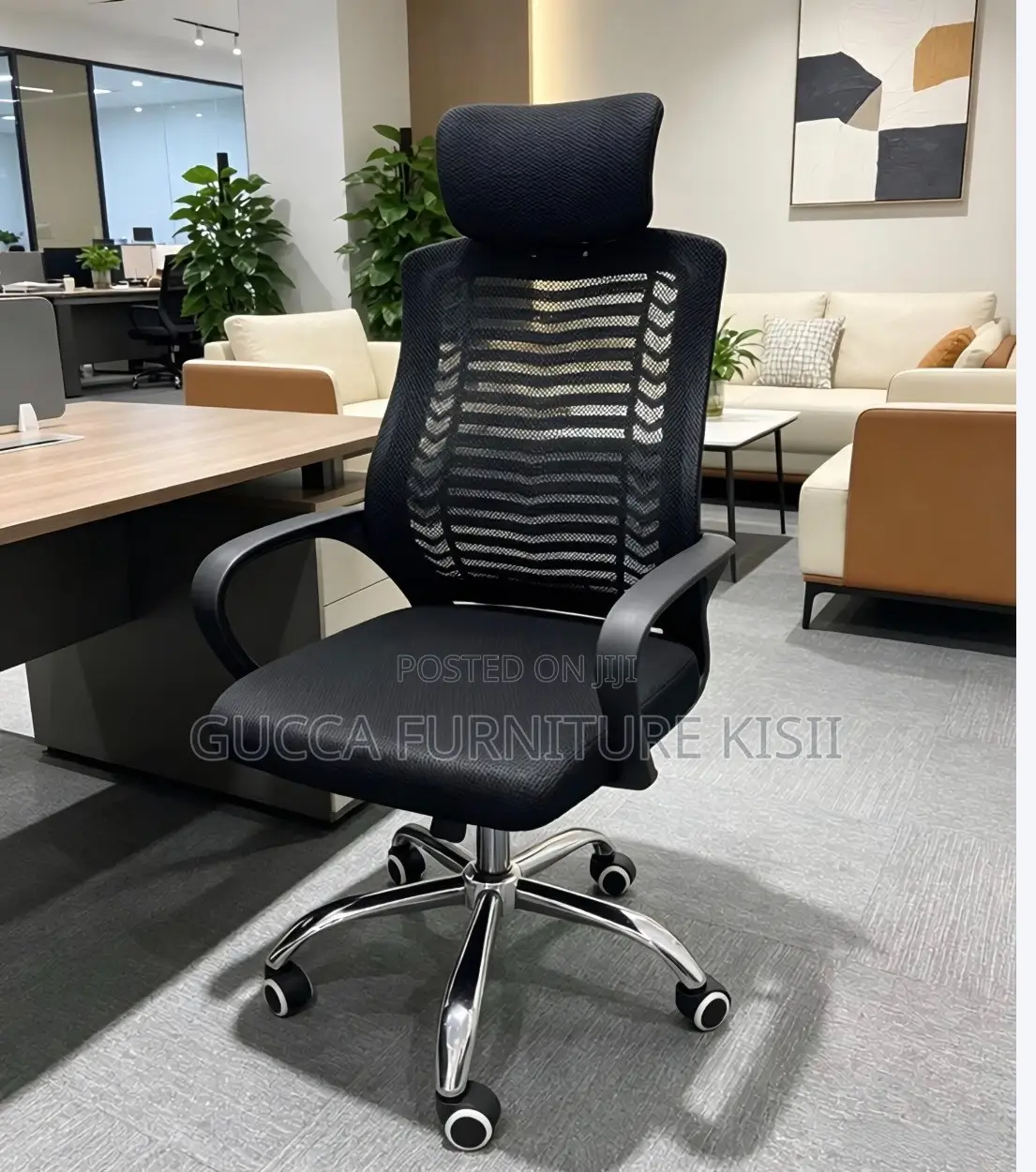 Breathable Mesh Headrest Secretarial Office Chair.