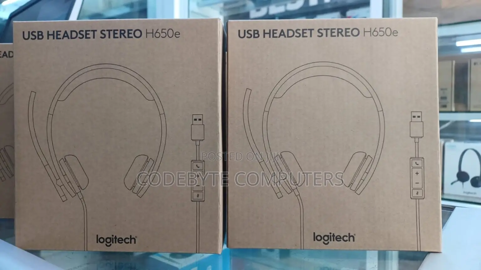 Logitech H650e Business Stereo USB-A Headset With Noise Cancelling Mic