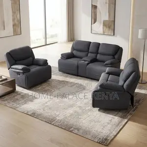 Sofa Set; 6-Seater Fabric Recliner Sofa
