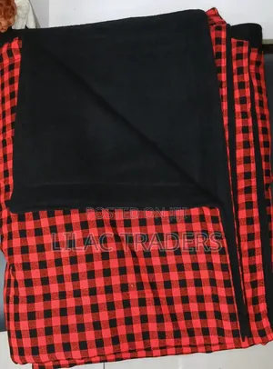 Warm & Cozy Maasai Fleece Blanket – Red, Grey, White & Black