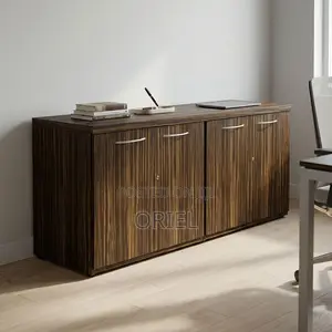 Office Credenza : Wooden Office Storage Credenza With Four Doors