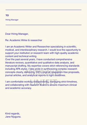 Experienced Academic Writer, Researcher & Translator (English/Swahili)