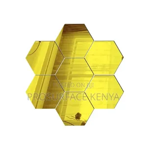 Gold and Silver Hexagonal Mirrors for Wall Décor