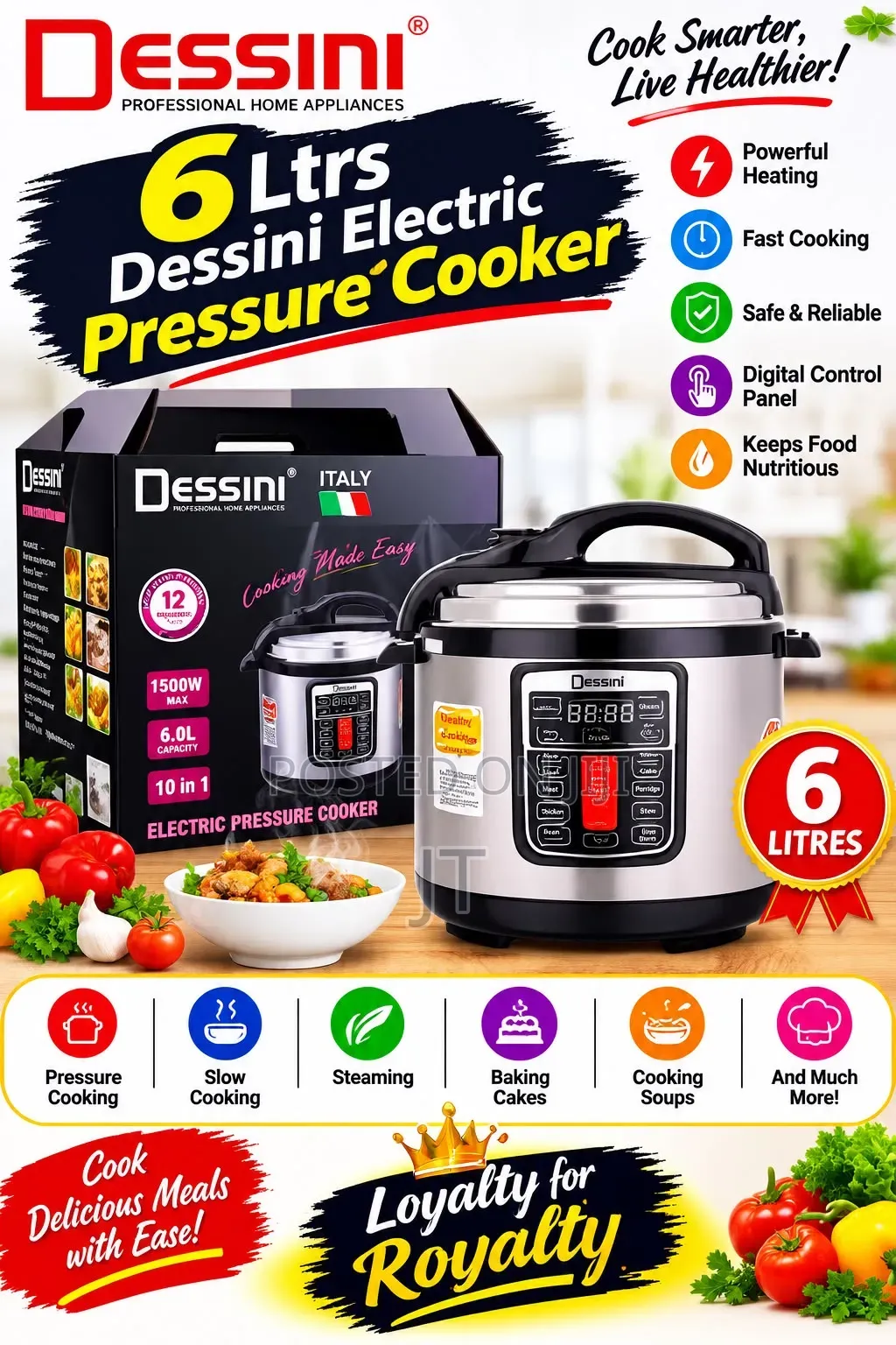 6Ltrs Dessini Electric Pressure Cooker