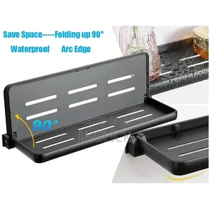 Foldable Metallic Floating Shelf 30cm for Bathroom & Kitchen - Jy
