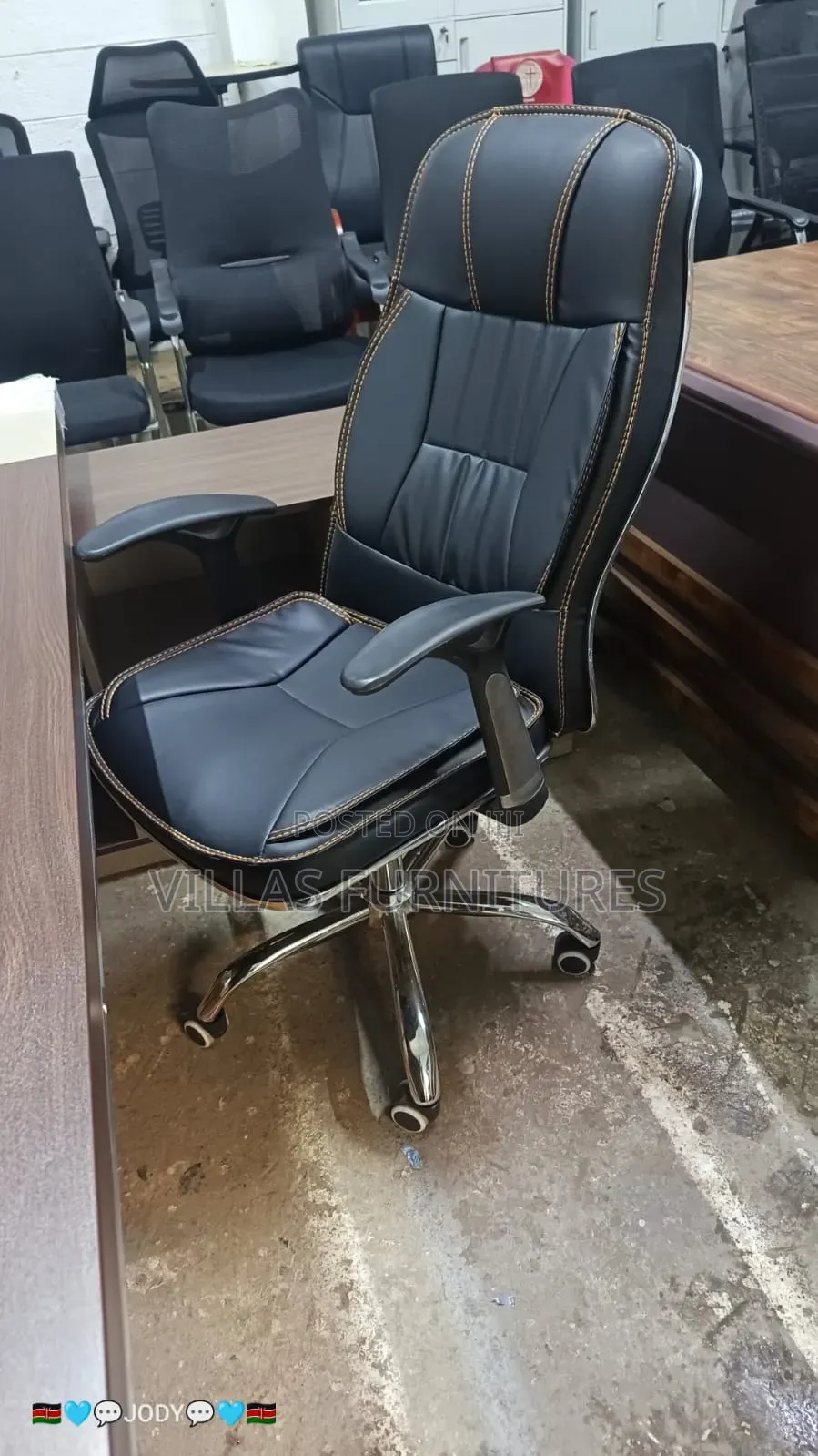 Adjustable Swivel Leather Chair