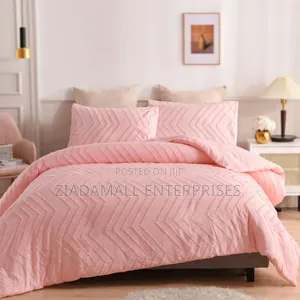 Pink Wave Tufted Duvet Set - 6x6/6x7 - Luxury - New