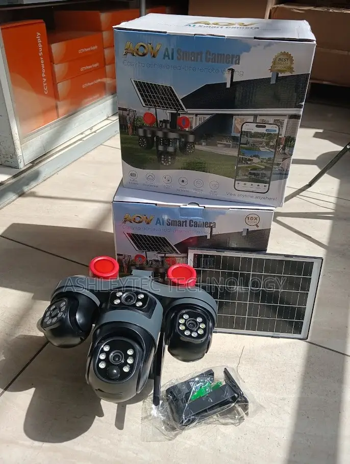 V380 Four Lens Solar Security Camera With 4G SIM Card Support