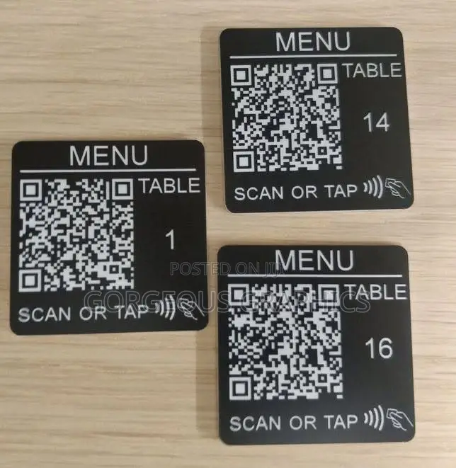 Custom-Made QR Code Table Menu Signs