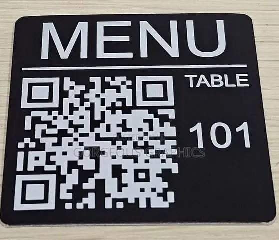 Custom-Made QR Code Table Menu Signs
