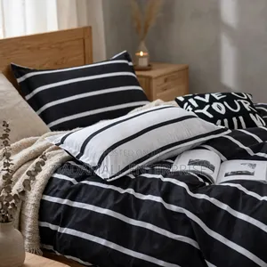 Black White Stripes Duvet Set - 6x6/6x7 - 6PCS - New